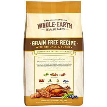 Whole Earth Farms Natural Grain Free Dry Kibble, Wholesome and Healthy Dog Food, Chicken and Turkey ...