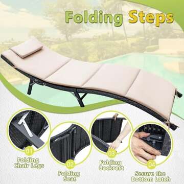 Flamaker 3pc Outdoor Chaise Lounge Set with Cushions