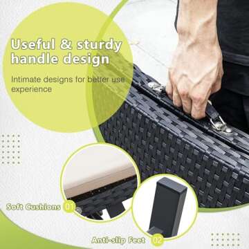 Flamaker 3pc Outdoor Chaise Lounge Set with Cushions