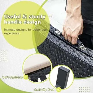 Flamaker 3pc Outdoor Chaise Lounge Set with Cushions