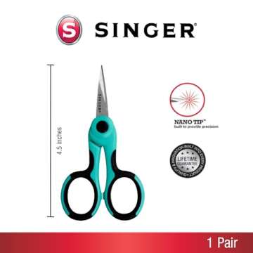 SINGER 00557 4-1/2-Inch ProSeries Detail Scissors with Nano Tip