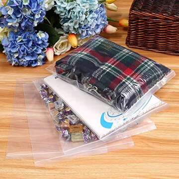 Hengu 9 X 12 Poly Bags Clear Reclosable Plastic Bags Self Sealing Cellophane Bags with Suffocation Warning Pack of 100