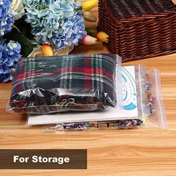 Hengu 9 X 12 Poly Bags Clear Reclosable Plastic Bags Self Sealing Cellophane Bags with Suffocation Warning Pack of 100