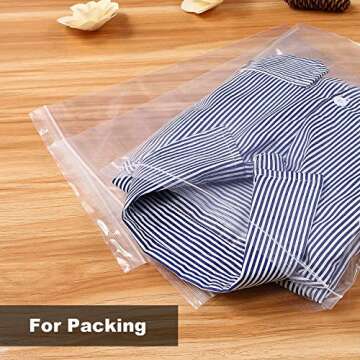 Hengu 9 X 12 Poly Bags Clear Reclosable Plastic Bags Self Sealing Cellophane Bags with Suffocation Warning Pack of 100