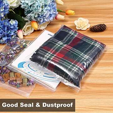 Hengu 9 X 12 Poly Bags Clear Reclosable Plastic Bags Self Sealing Cellophane Bags with Suffocation Warning Pack of 100