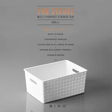 BINO Small White Plastic Basket | Multi-Use Storage Solution