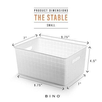 BINO Small White Plastic Basket | Multi-Use Storage Solution