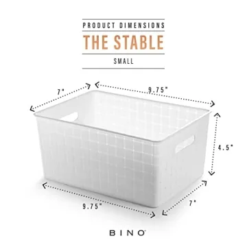 BINO Small White Plastic Basket | Multi-Use Storage Solution