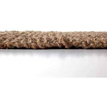 IRONGATE Jute Handspun Area Rug - Premium Jute Handwoven Reversible Chunky Textured Tan Beige Neutral Throw Accent Rug Carpet - Rustic Farmhouse Living Room Bedroom Den Study Décor - 6' x 9' Natural