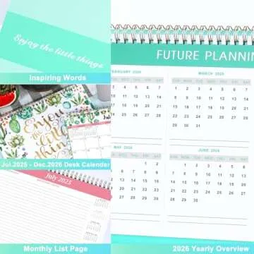 2025-2026 Desk Calendar with Memo Pages & Holidays