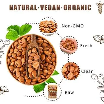 Mighty Apricot USDA Organic Bitter Apricot Kernels(1LB) 16oz, Natural Raw Bitter Apricot Seeds, Vegan, Non-GMO, Gluten Free, Great source of Vitamin B17 and B15, Maximum 3 Kernels/day