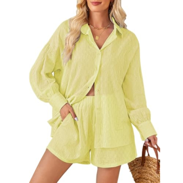 Fixmatti Button Down and Shorts Set for Trendy Comfort