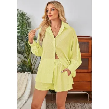 Fixmatti Button Down and Shorts Set for Trendy Comfort