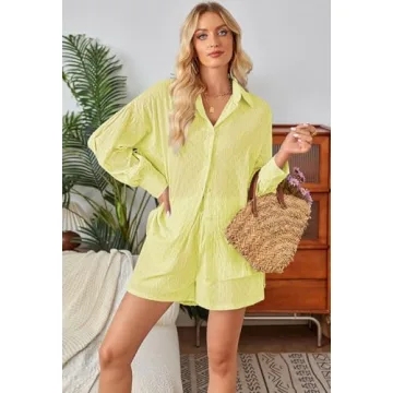 Fixmatti Button Down and Shorts Set for Trendy Comfort