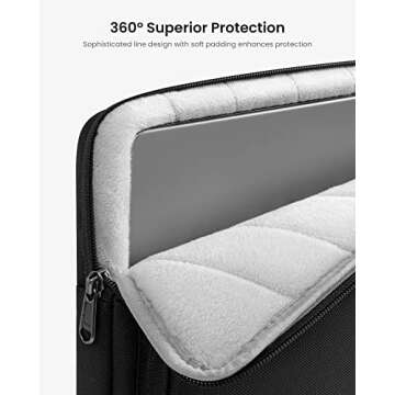 tomtoc 360 Protective Laptop Shoulder Bag for 15 Inch New MacBook Air M3/A3114 M2/A2941 2024-2023, 15 Inch Microsoft Surface Laptop 6/5, Water-Resistant Accessory Case for MacBook Pro A1990 A1707