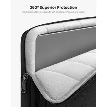tomtoc 360 Protective Laptop Shoulder Bag for 15 Inch New MacBook Air M3/A3114 M2/A2941 2024-2023, 15 Inch Microsoft Surface Laptop 6/5, Water-Resistant Accessory Case for MacBook Pro A1990 A1707