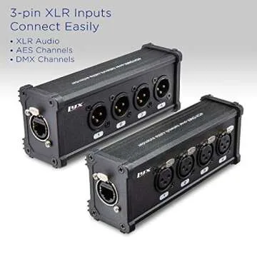 LyxPro 4 Channel 3 Pin Multi Network XLR Cable Breakout for Stage Sound Lighting and Recording Studi...