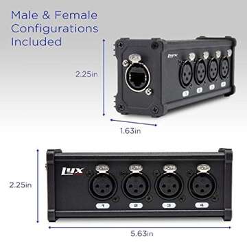 LyxPro 4 Channel XLR Breakout Cable for Sound and Lighting