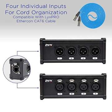 LyxPro 4 Channel XLR Breakout Cable for Sound and Lighting