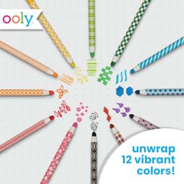 Ooly Color Appeel Crayon Sticks, Set of 12 Peelable Crayons for Kids,Wax Crayons Wrapped in Paper in...