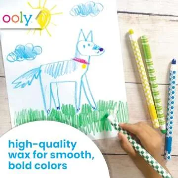 Ooly Color Appeel Crayon Sticks, Set of 12 Peelable Crayons for Kids,Wax Crayons Wrapped in Paper in 12 Unique Colors for Art Projects, Stationery Kits, School Supplies