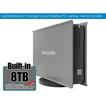 Avolusion 8TB USB 3.0 External Hard Drive for PC & Console