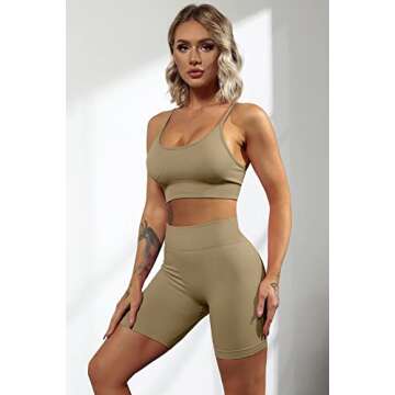 QINSEN Women Yoga 2 Piece Set - Sport Bra & Shorts