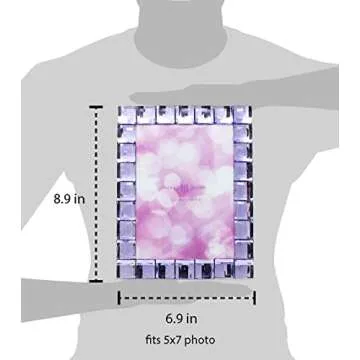 Isaac Jacobs Light Purple Jewel Picture Frame - 5x7 Display