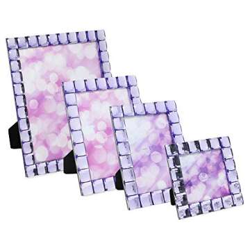 Isaac Jacobs Light Purple Jewel Picture Frame - 5x7 Display