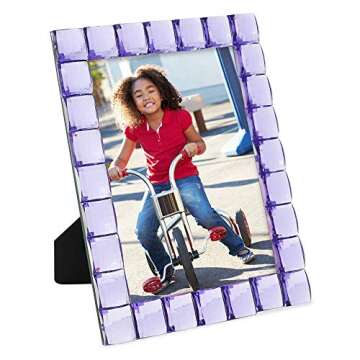 Isaac Jacobs Light Purple Jewel Picture Frame - 5x7 Display