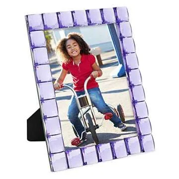 Isaac Jacobs Light Purple Jewel Picture Frame - 5x7 Display