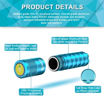 LUMINTOP EDC01 Keychain Flashlight 120 Lumens Waterproof