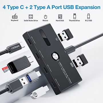 10Gbps USB-C Hub 6 Ports High-Speed Data Transfer