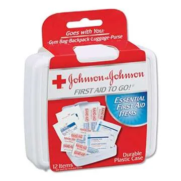 Johnson & Johnson First Aid To Go Portable Mini Travel Kit, 12 pieces