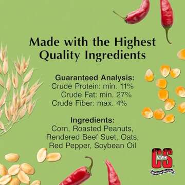 C&S Hot Pepper Delight No Melt Suet Dough 11.75 Ounces, 8 Pack