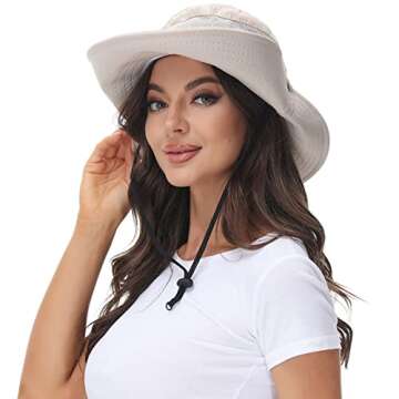Unisex Wide Brim Summer Hat with Adjustable Drawstring