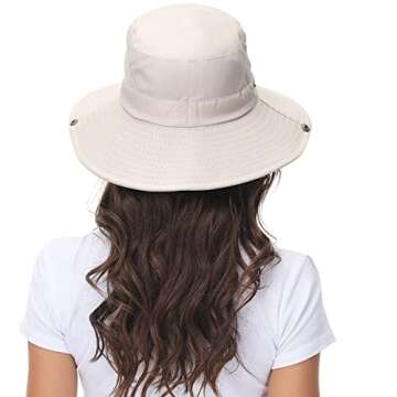 Unisex Wide Brim Summer Hat with Adjustable Drawstring
