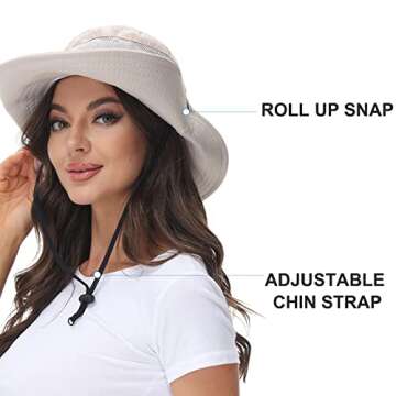 Unisex Wide Brim Summer Hat with Adjustable Drawstring