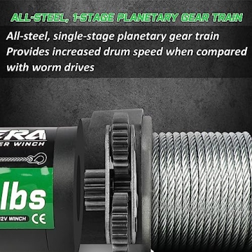 Zostera 2000lb Winch for ATV,Small Electric Winch 12V with Steel Cable,ATV Winch with Wired Manual Remote Control Switch,IP65 Waterproof,with Mounting Plate,with Roller Fairlead&Hook