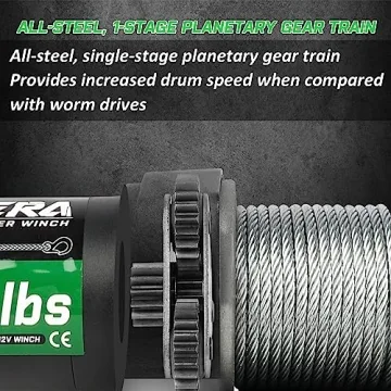 Zostera 2000lb Winch for ATV,Small Electric Winch 12V with Steel Cable,ATV Winch with Wired Manual Remote Control Switch,IP65 Waterproof,with Mounting Plate,with Roller Fairlead&Hook