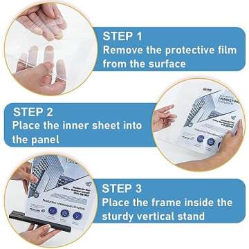 8.5 x 11 Acrylic Sign Holder - Vertical Double-Sided Table Display Holders, Clear Paper Picture Frames with Black Base, Plastic Flyer Holder Menu Stands for Offices Restaurants Stores Party Wedding
