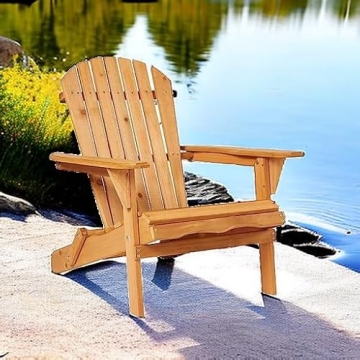Folding Adirondack Chair for Yard and Patio - 350lb Capacity
