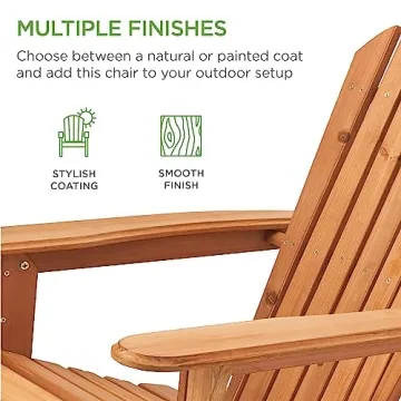 Folding Adirondack Chair for Yard and Patio - 350lb Capacity