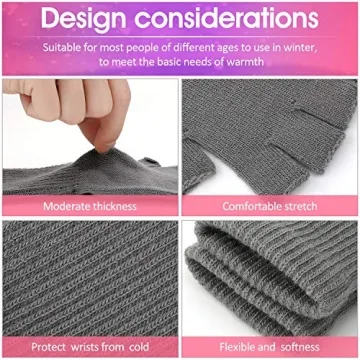 Unisex Knit Fingerless Gloves - Warm and Stylish Comfort