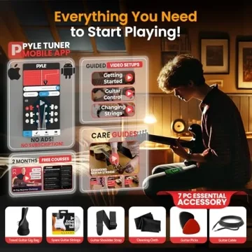 Pyle Electric Guitar Kit with 5W Amp & Accessories