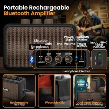 Pyle Electric Guitar Kit with 5W Amp & Accessories