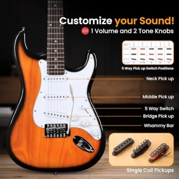 Pyle Electric Guitar Kit with 5W Amp & Accessories