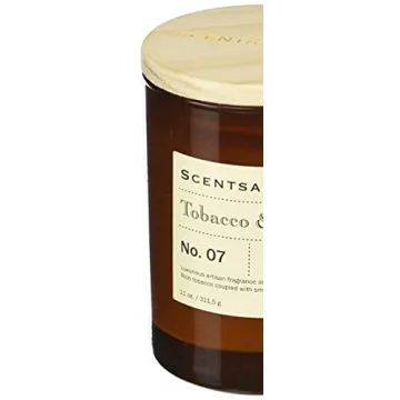 Scentsational Apothecary-Tobacco & Vanilla Candle, Medium, Amber, 11 Ounce