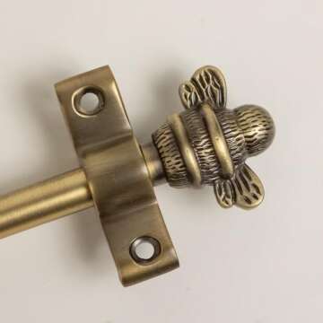 Brass bee Stair Rods Carpet Runners with Bee Finial Ends Nickel, Brass, Antique Brass Stainless Steel | Stair Carpet Rods (Brass) (Antique Brass)
