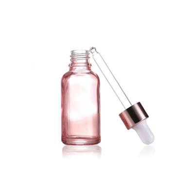 Stunning 12 Pack Pink Glass Dropper Bottles with Accessories for Essential Oils